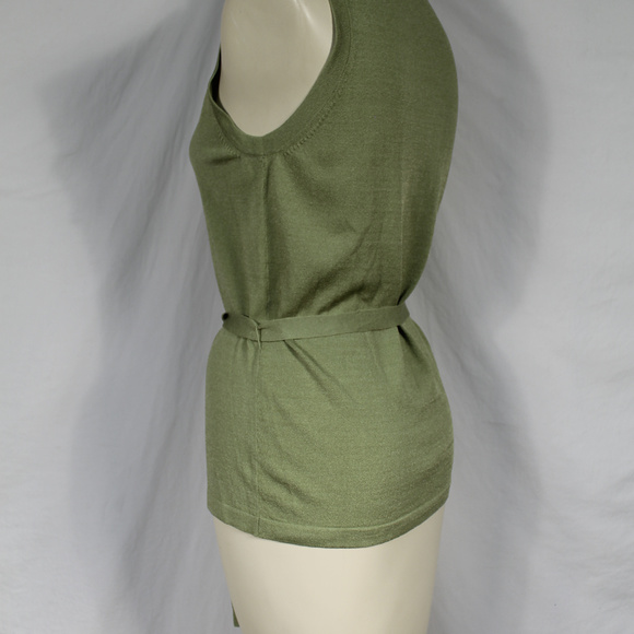 Anthropologie Green Sleeveless Sweater Tie Belt M - Picture 6 of 7